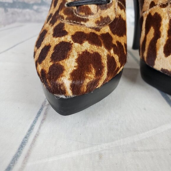 Steve Madden Sesto Leather Leopard Print Stiletto Ankle  Bootie 7 1/2 - Picture 9 of 15